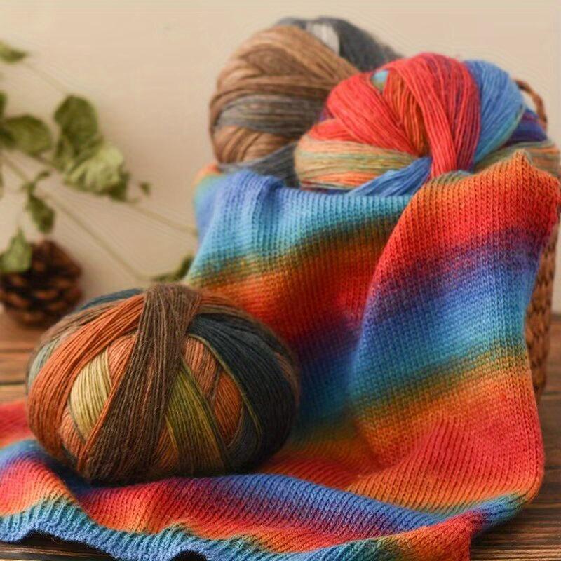 6pcs Gradient Chunky Wool Yarn for Blankets Super Bulky Bundle (600g) - Extra Thick & Soft Hand Knitting Yarn for Cozy DIY Winter Projects