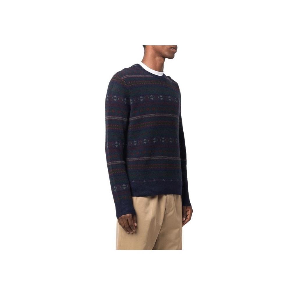 Polo Ralph Lauren FW21 Pattern Jacquard Knit Crew Neck Sweater Men Sweater Dark-Blue 710850019-001