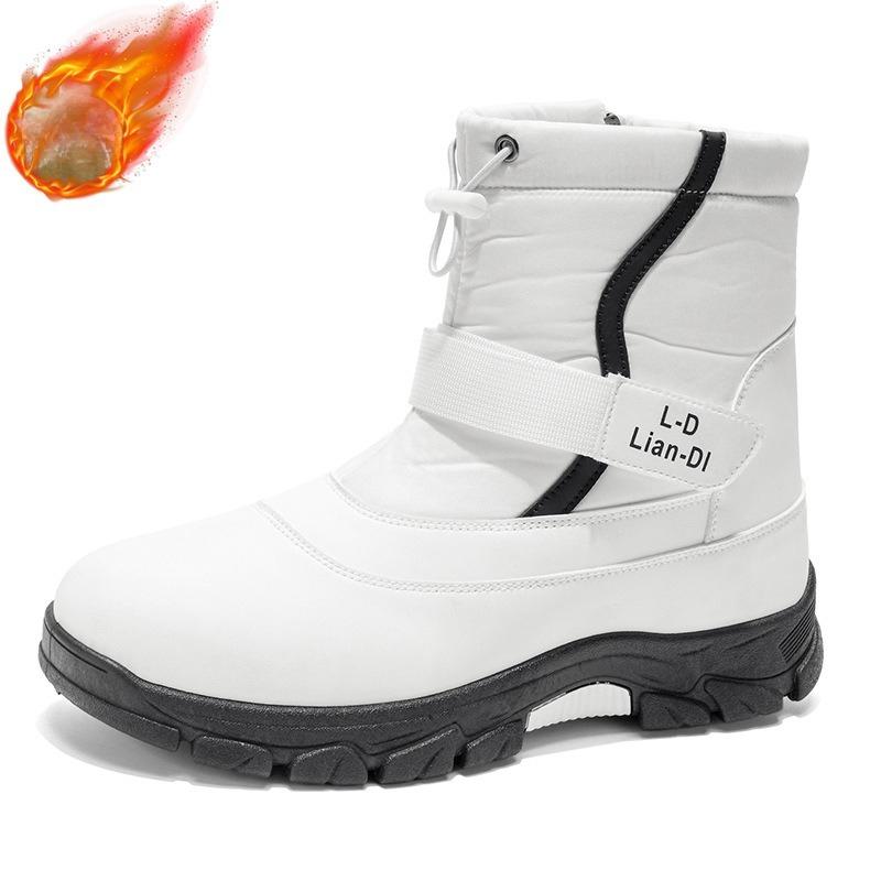 Zimowe Ocieplane Pogrubione Bawełniane Buty w Angielskim Stylu Ciepłe Męskie Buty Trend Modowy Outdoorowe Śniegowce Wygodne Modne Minimalistyczne Wszechstronne Buty
