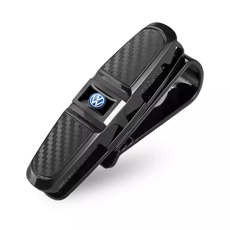 

2026 Hot For Volkswagen VW 1Pcs Car Sun Visor Glasses Clip Ticket Card Storage Clamp For VW GTI Polo Golf Passat Tiguan Arteon J чёрный