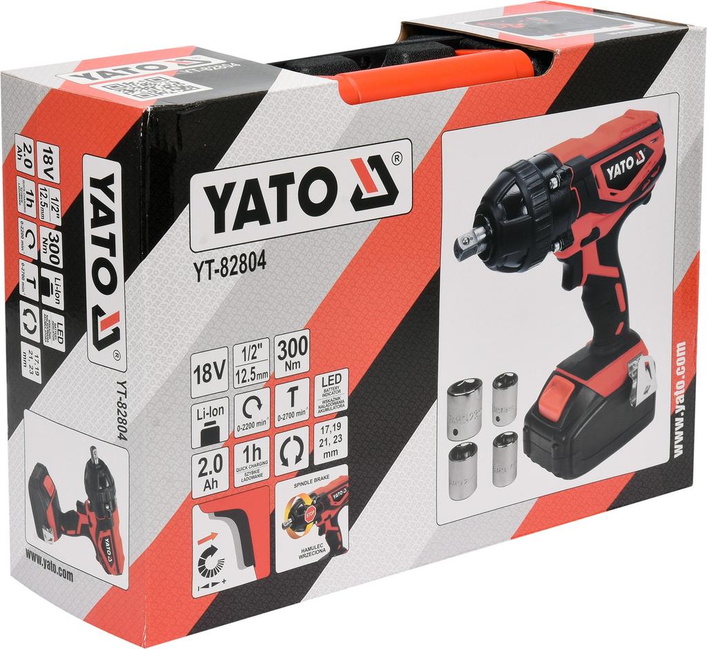 Impact Wrench 18V 1/2'' 300Nm 2.0Ah - Yt-82804