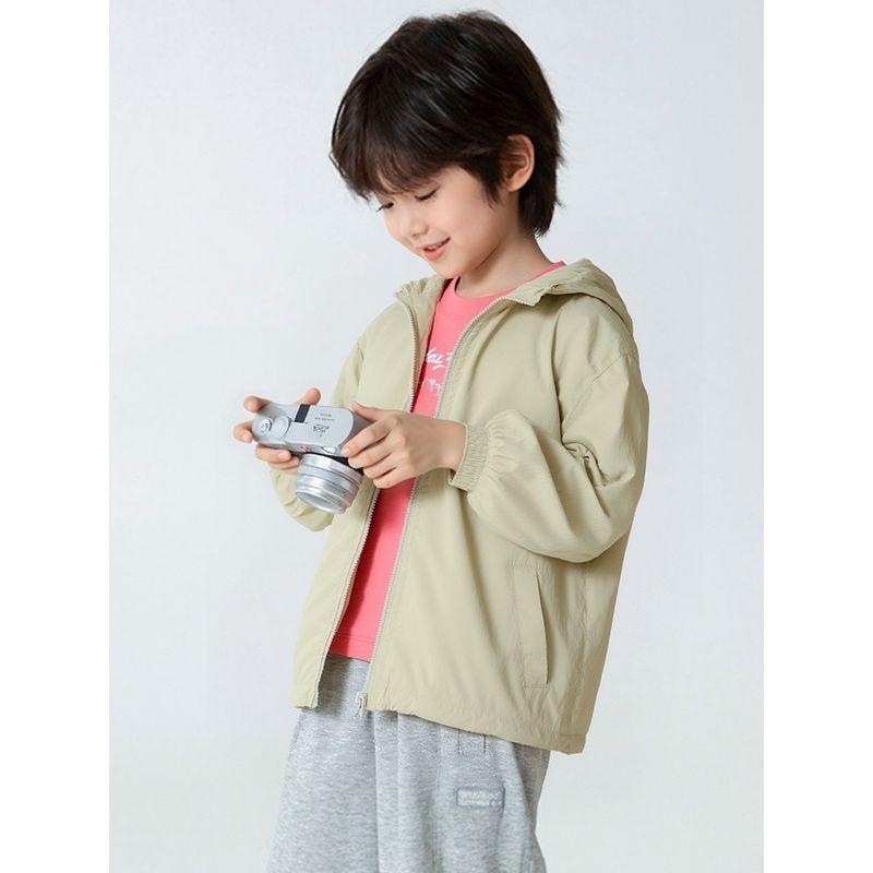 Brand Children's Clothing Windbreaker Spring New Style Kids' Jacket Solid Color Hooded Zipper Jacket for Boys and Girls
