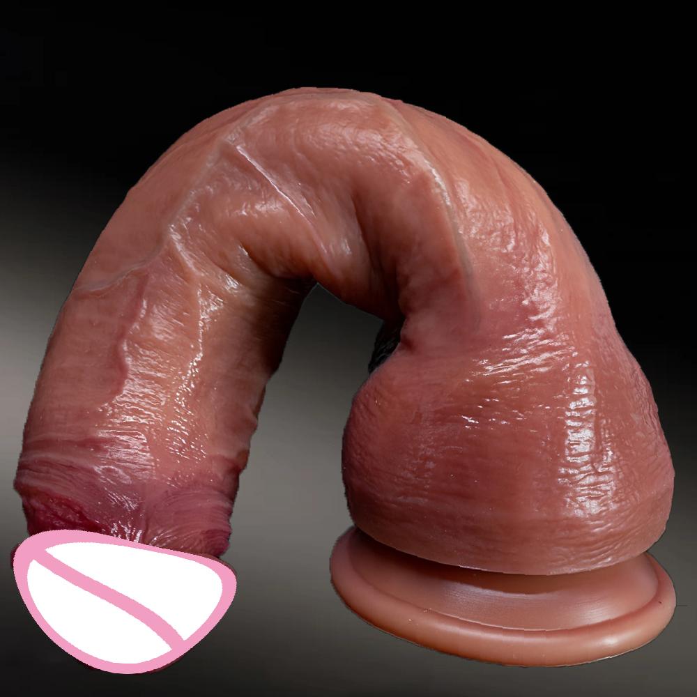 Oversized Soft Realistic Dildo Big Penis Suction Cup Dick Penetration Anal Adult Sex Toys Women Masturbation Clitoral and Vaginal G-spot Stimulation