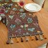Elegante Runner per Tavola da Pranzo Runner Floreale Jacquard, Vintage con Bordi con Frange, Stile Classico Rustico per Matrimonio Decorazioni Baby Shower Affascinante