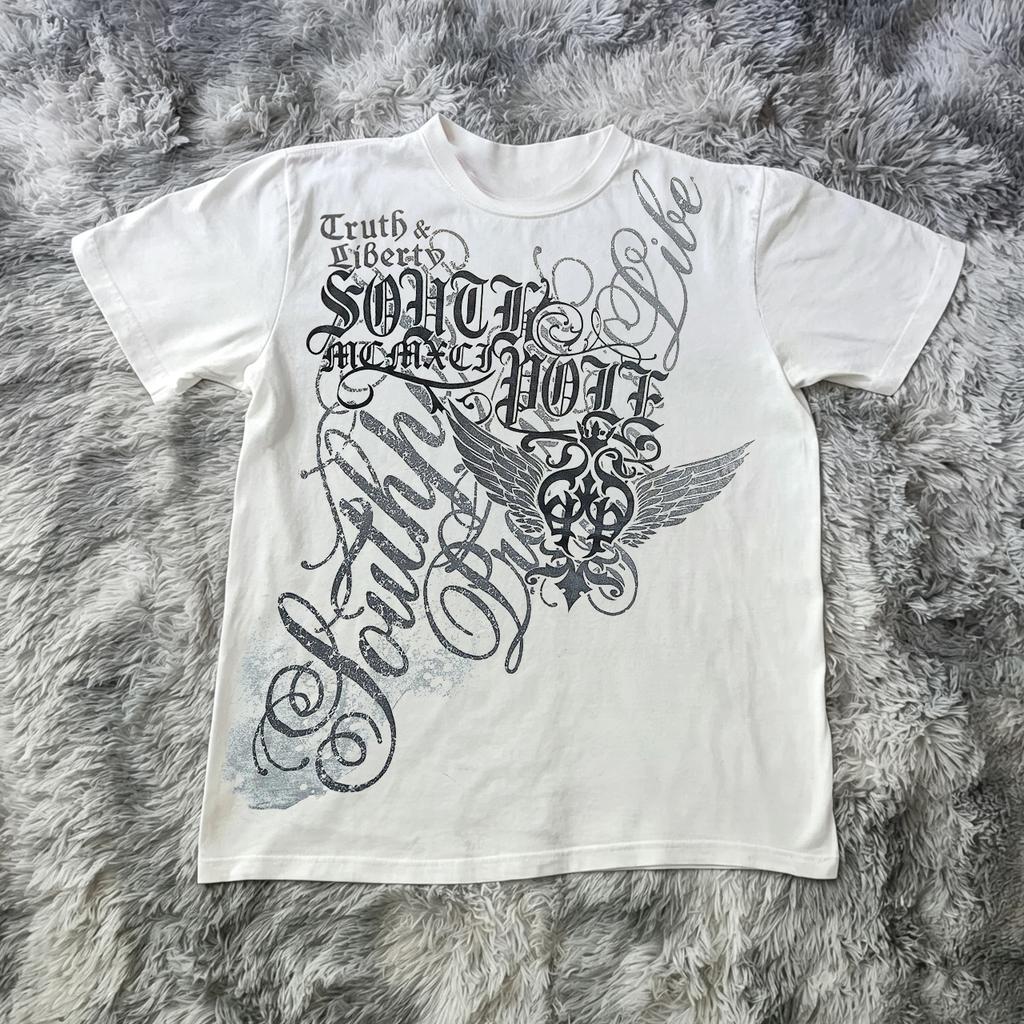 Summer Classic YK Gothic Style Tshirt Print Oversized T Shirt High Street Shirts Round Neck Cotton Tops Unisexs Women T Shirt Tee