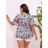 Plus Size Women's Deep V Sexy Casual Print Top