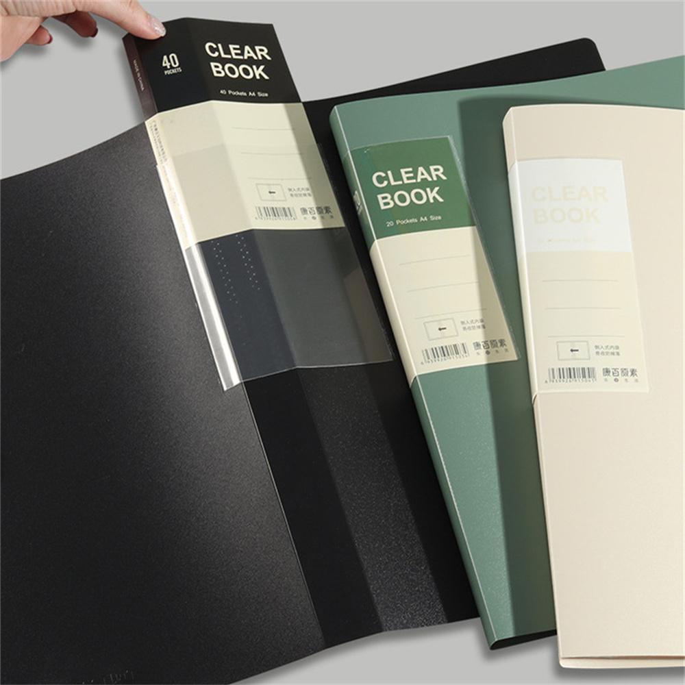 A4 File Folder Display Book 20/30/40/60 Pages Transparent Insert Paper Document Organizer Bag Office School Supplies Quality