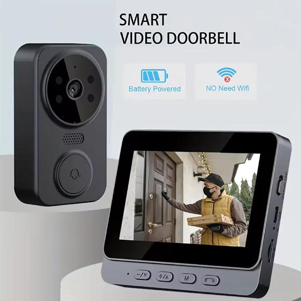 4.3-Inch Smart Wireless Video Doorbell with Two-Way Talk and Peephole Camera