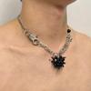 Romance Love Heart Necklace with Crystal Embellishments Sturdy Alloy Trendy Accessory for Stylish Women Ladies