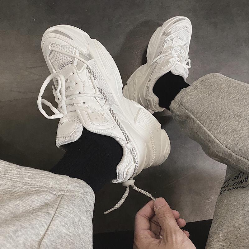 Women's Chunky Sneakers Thick Bottom Platform Vulcanize Shoes Fashion Breathable Casual Running Shoe for Woman Female