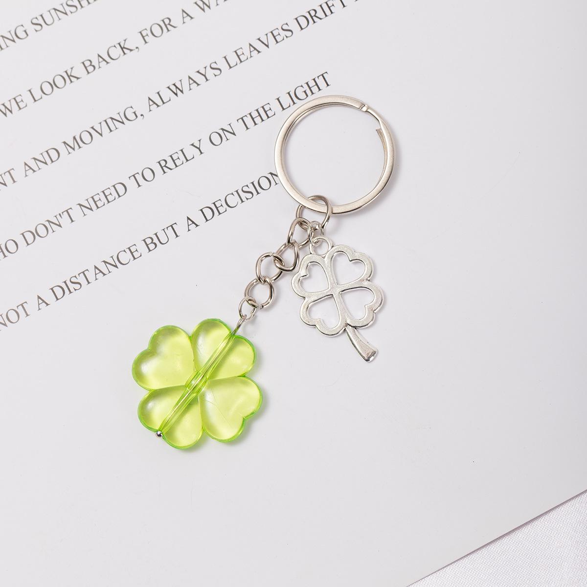 Креативный двусторонний металлический брелок-подвеска в виде четырехлистника, подарок