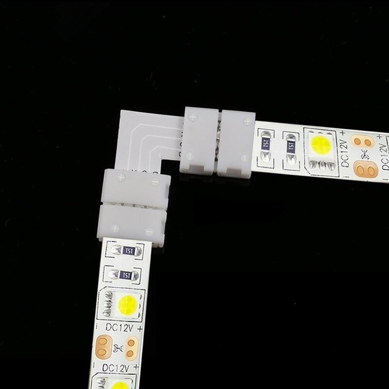 4 Packs L-shape 4Pin RGB 5050 LED Connector LED Strip Light Connectors