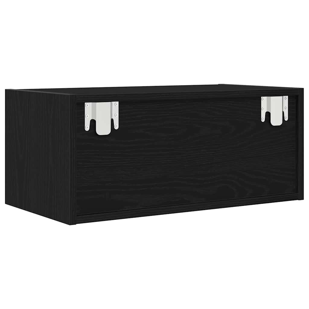 TV Cabinet Black Oak Effect 60x31x25.5 cm Engineered Wood