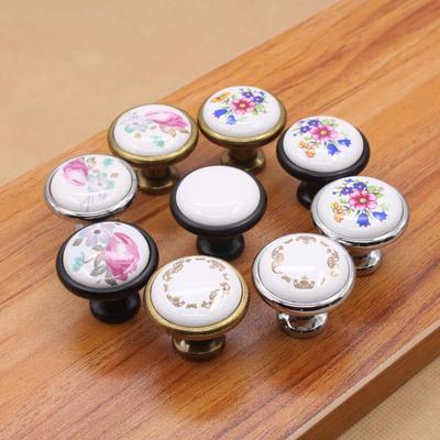 Antique Bronze Round Ceramic Pull Handle for European-style Cabinets