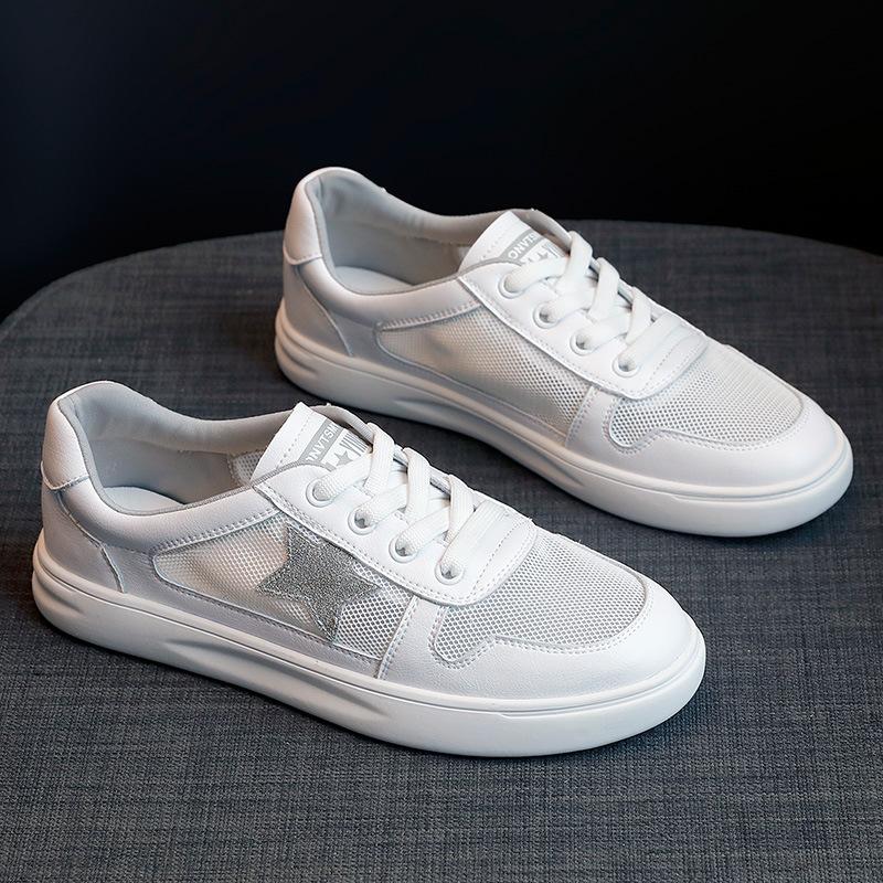 

Белые туфли из натуральной кожи, женские, новые, летние, тонкие, сетчатые, универсальные, повседневные, весенние, одинарные туфли 35