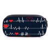 Electrocardiogram Print Fabric Layered Pencil Case & Pen Bag 3D Cartoon Design Best Gift for Boys/Girls School & Office Supplies