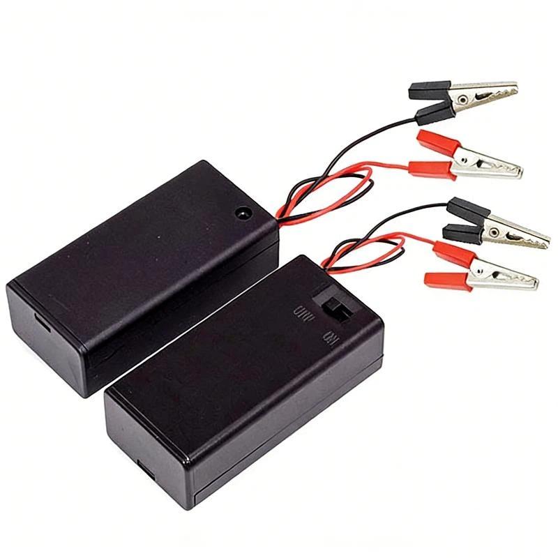 1Pcs New Batteries Plastic Shell 3X Aa Rectangular Embedded Battery Holder Storage Box Case 4.5V With Cover