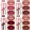 [Brillo de Labios Impermeable] Set de 3 Piezas Brillo de Labios Impermeable y Resistente al Sudor Delineador de Labios Set de Brillo de Labios Duradero Fácil de Colorear Set de Brillos de Labios Mate Pintalabios