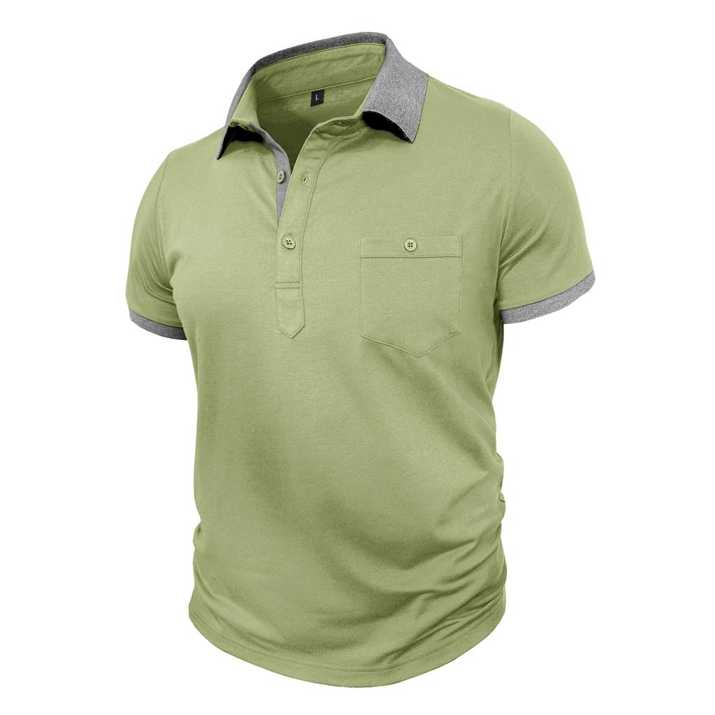 Men's Short Sleeve Polo Shirt Color Block Collar Button Up T-Shirt Daily Streetwear Business Casual Polos