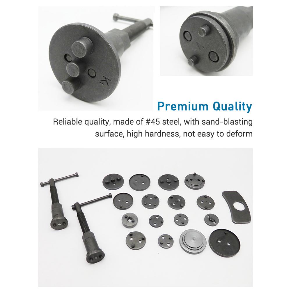 22 PCS Disc Brake Pad Piston Caliper Heavy Duty Brake Piston Compressor Rewind Tool Brake Pad Replacement Tool for