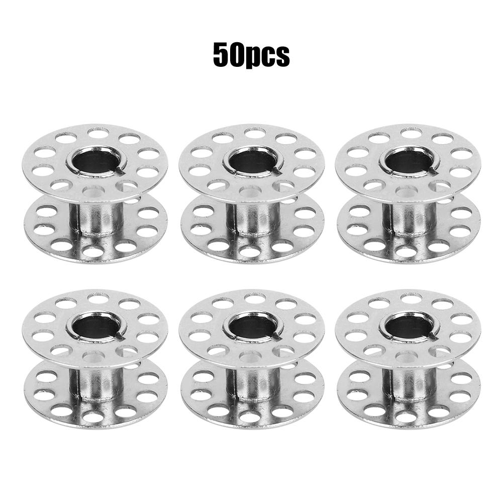 

50 шт. Швейная машина Боббины Челночный стежок Пластиковая шпулька Металлическая бобина Предотвращение обрыва Нержавеющая сталь