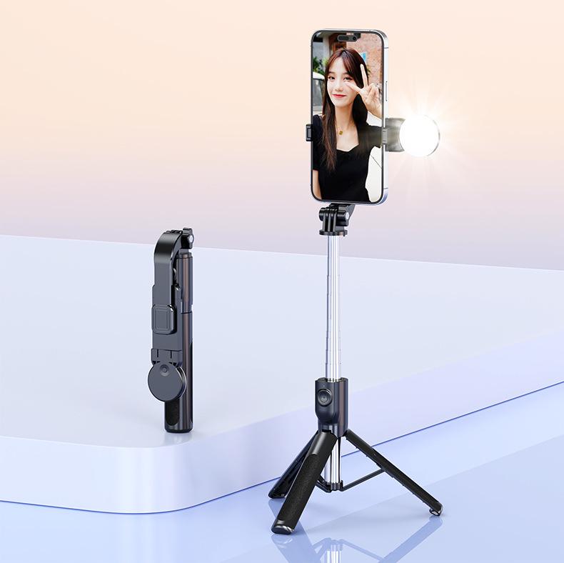 Kabelloser Bluetooth Selfie-Stick mit Stativständer - Tragbar Handgehalten & Bodenstehend für Reisen
