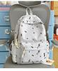 School bag: misty milk blue B1y sweet cool leopard print girly backpack, youthful vitality, versatile backpack for middle and high school girls