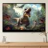 Dinosaur jungle background banner, suitable for prehistoric themed parties and celebrations, indoor and outdoor use