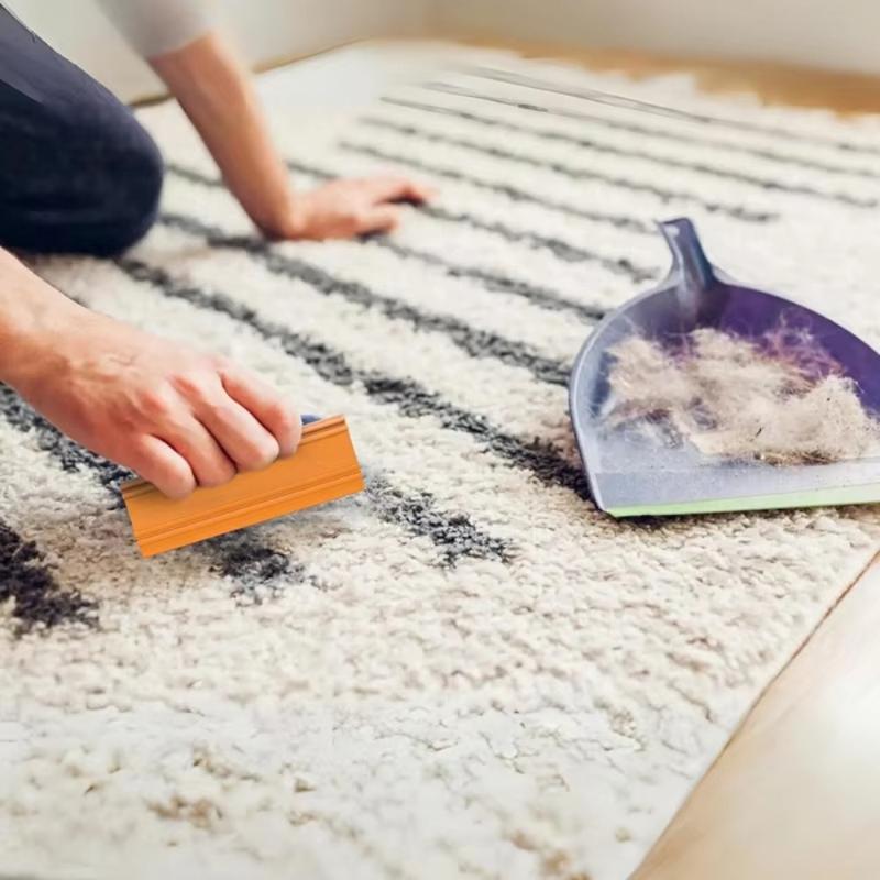 Portable Pet Hair Carpet Scraper Easy Grip Heavy Duty Dog Cat Fur Lint Remover for Car Upholstery Home Couch Use