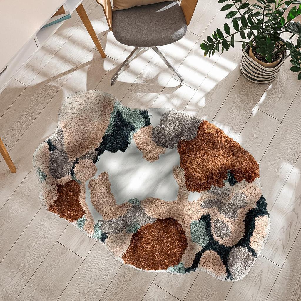 Living Room Irregular Carpet Thickened Coffee Table Mat Stain Resistant Bedside Carpet In Bedroom