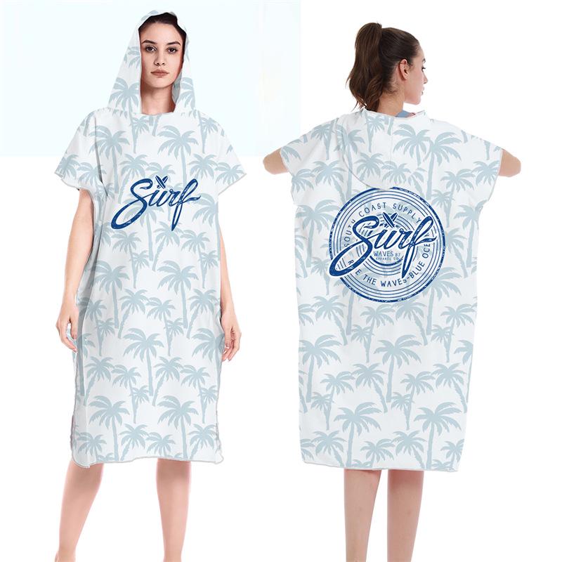 2025 Quick-Dry Hooded Swim Poncho with Zipper - Portable Bathrobe and Beach Towel