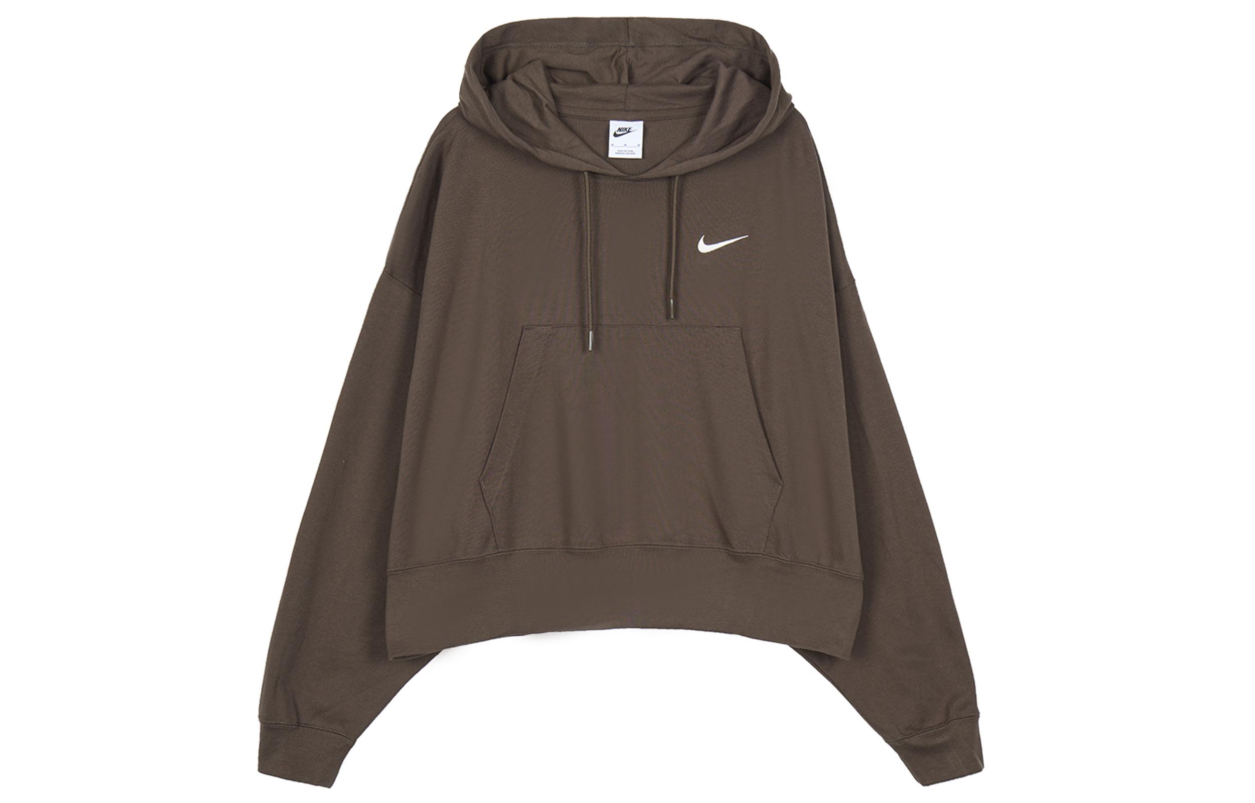 Nike Sweatshirts Women s Baroque Brown Hooded Moderate Regular DM6418-237 L