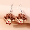 2024 Cartoon Christmas Reindeer Resin Earrings - Festive European & American Ear Jewelry