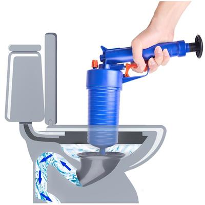 Multifuctional Toilet Plunger With 4 Heads Air Power Drain Blaster Gun High Pressure Manual Sink Plunger Cleaner Pump