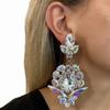 Brincos Pendentes Geométricos de Cristal Stonefans Tendência para Mulheres Acessórios de Rainha Brincos de Strass Statement Joias de Luxo