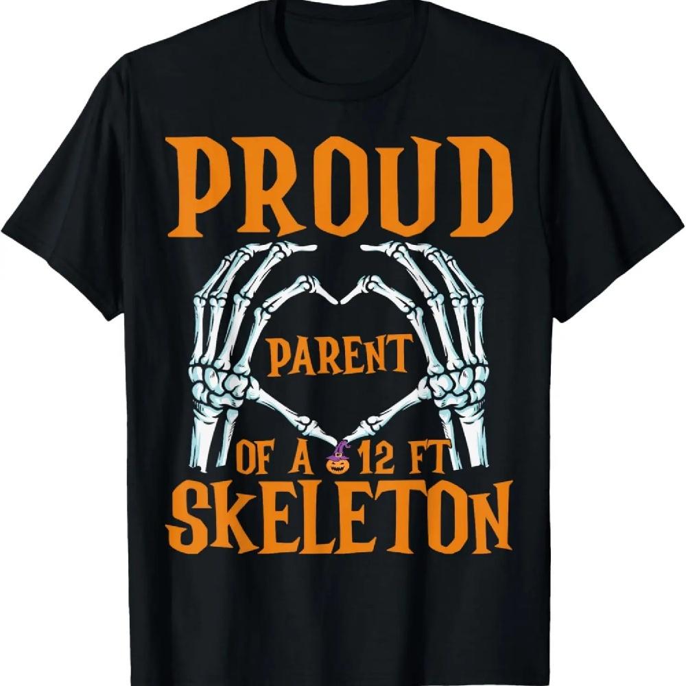 

Proud Mom Of A 12 Foot Skeleton Funny Halloween Skeleton T-Shirt XXXXXL чёрный