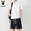 Men's Ice Silk Polo Shirt & Shorts Casual Set