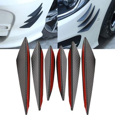 4/6pcs Universal Fit Car Front Bumper Lip Diffuser Splitter Fins Body Spoiler Canards Chin Car Tuning Canard Carbon Fiber