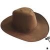 Cowboy Hat Classic Western Cowboy Hats with Adjustable Neck Draw String Vintage Cattleman Hat Cowboy Large Brim Cap