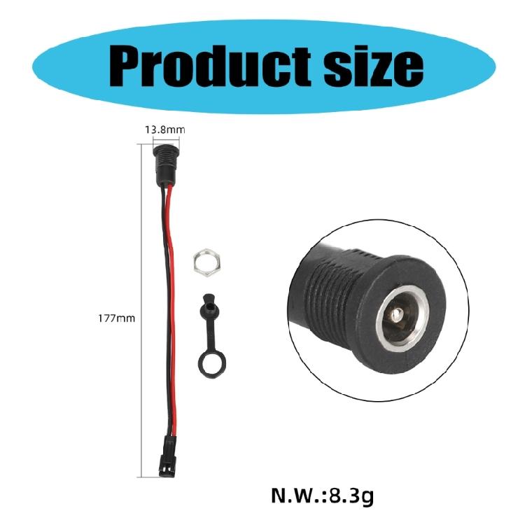 Electric Scooter DC5.5x2.1mm Power Socket High Current Female Power Adapter With Cable Scooter Accessories