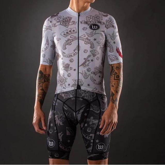 Wattie Ink Bike Shorts Bike SuitsMen‘s Cycling Jumpsuit Race Skinsuits for Cycling Speed Suit Long Sleeve Jersey Road Mountain