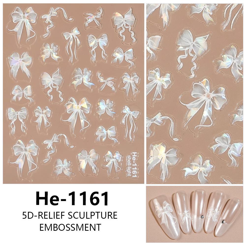Redanco 5D Embossed Bow Nail Stickers - He-1167