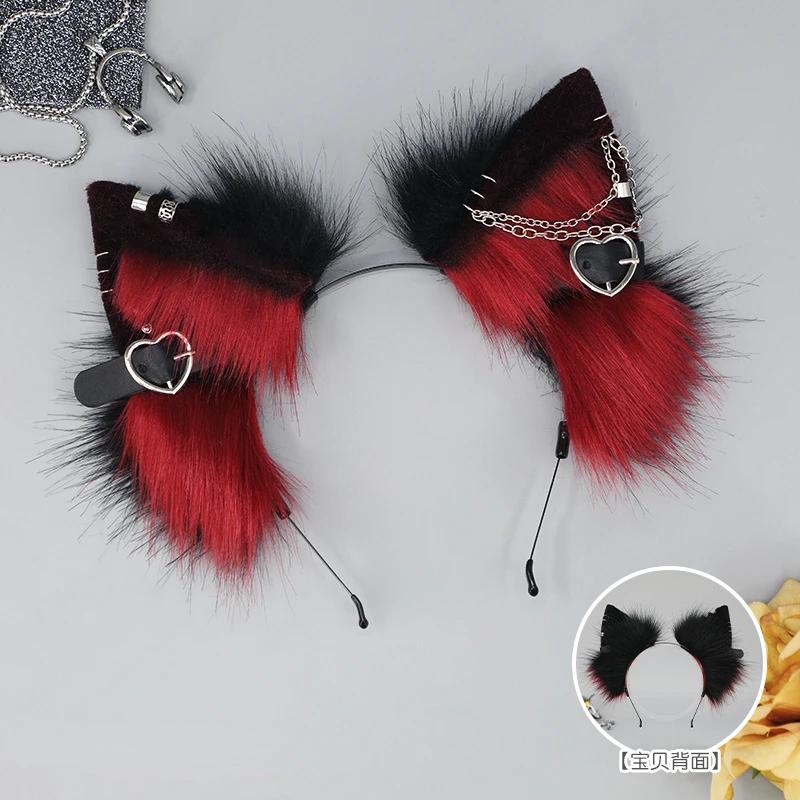 New Cartoon Headband Cat Foxes Ears Shape Hair Hoop Plush Carnivals Party Headpiece Cosplay Party Costume Props Unisex