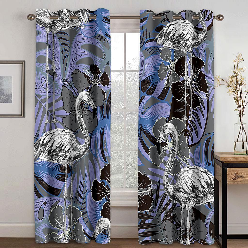 Blackout Curtains for Bedroom Flamingo Darkening Window Curtains for Living Room Bedroom Decor Drapes