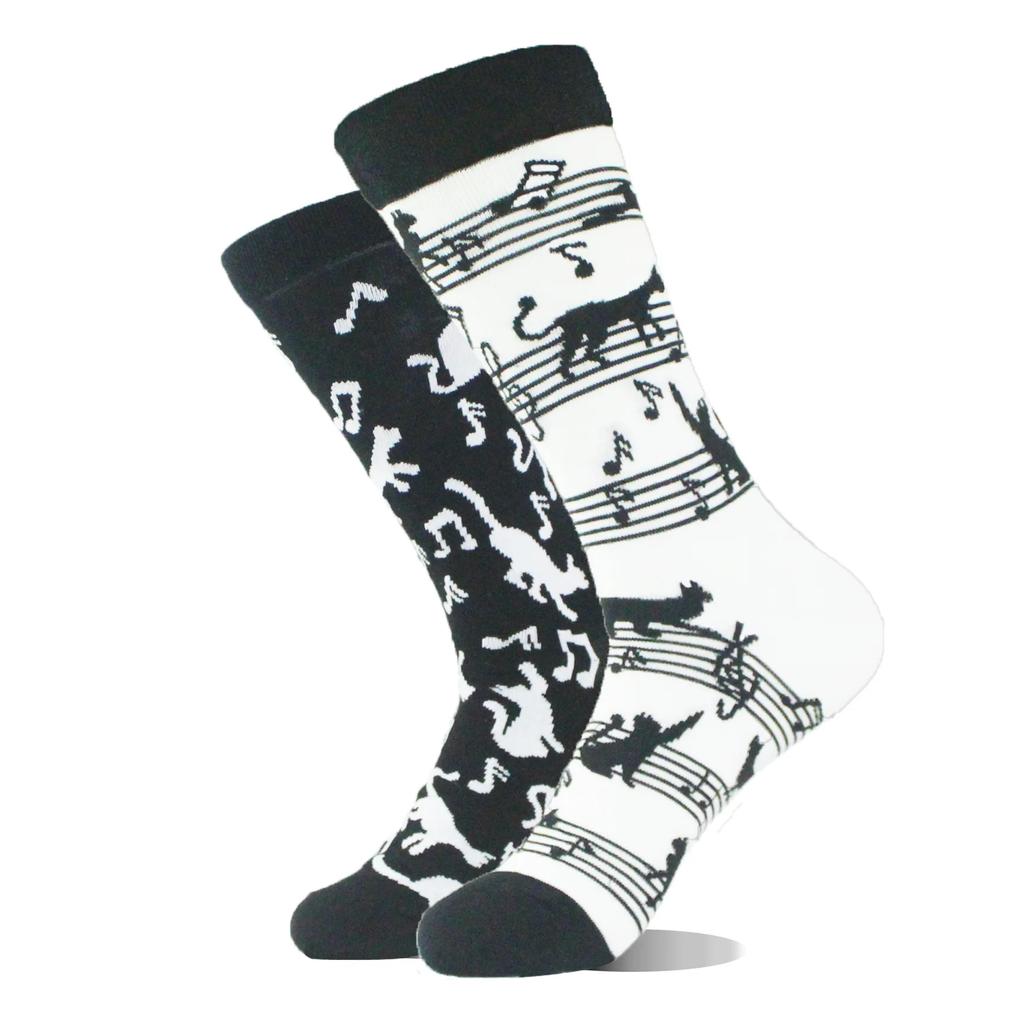 Chaussettes Nouvelle Mode Créatives AB Asymétriques en Coton Personnalisées Populaires Street Jacquard Chaussettes de Couple