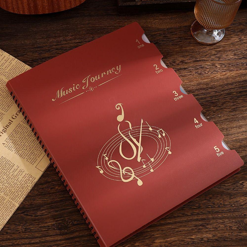 20/30 Sleeves Spiral Music Folder Non-reflective Document Organizer Retro Sheet Music Binder
