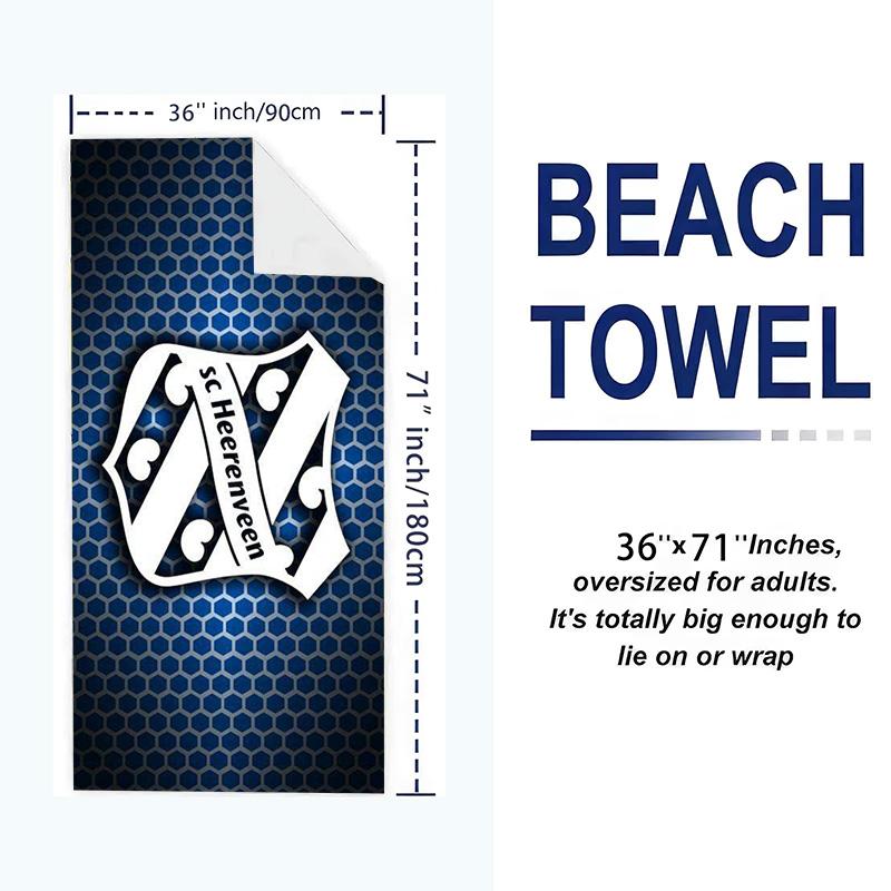 Heerenveen Print Beach Towel, Large Soft Quick Dry Towel for Beach Camping Swimming
