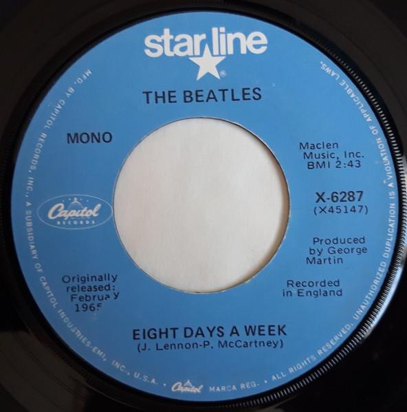 

7inch Record BEATLES - Eight Days A Week X6287 Capitol Records 1981 UK Rock Used