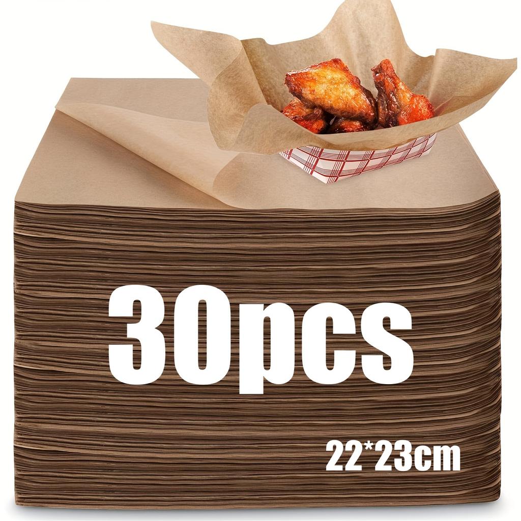 100pcs Wax Paper Sheets Non-Stick Grease Proof Sandwich Paper Food Wrapping Paper For Carnival Party BBQ Packaging Kitchen Stuff