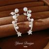 Zirconia Star Pearl Ear Clip - Luxurious, No-Piercing Earrings for Women